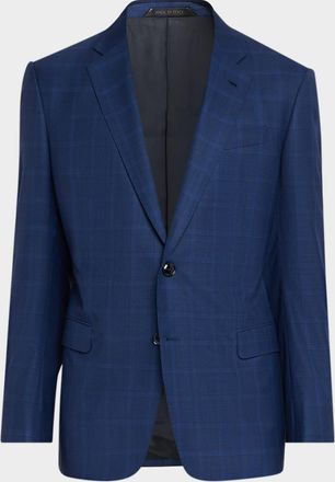 Giorgio Armani Men & apos;s Wool and Silk Windowpane Sport Coat