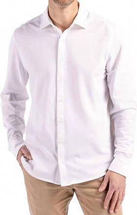 Cutter & Buck Advantage Eco Soft Long Sleeve Button Down Shirt In White