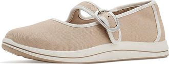 Clarks Breeze Janey Womens Dress Flat Shoes Sand Textile : 5.5 B - Medium