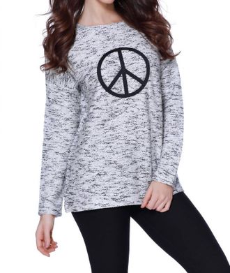 French Kyss Peace Pullover In Blackwhite (A/s)