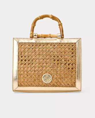 Lilly Pulitzer Liza Cane Top Handle Bag