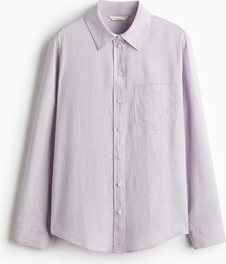 H&M Hemdbluse aus Leinenmix - Purple