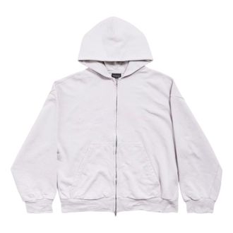 Balenciaga Back Zip-up Hoodie Regular Fit Dirty White baby-pink 803264TSVP12420