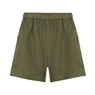 Brooks Brothers Heavy Linen Shorts - female - Brooks Brothers - Casual Shorts - Green - XS - Shorts