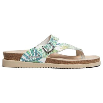 Mephisto Mephisto Helen Printed Leather Womens Slides Sandals - Green - Size:UK 6.5