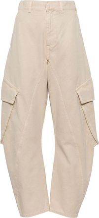 J.W.Anderson Twisted tapered-leg cargo jeans - women - Cotton/Cotton - 26 - Neutrals