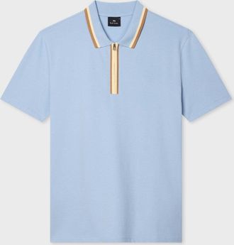 Paul Smith PS REGULAR FIT ZIP POLO Size: XXL, colour: SKY