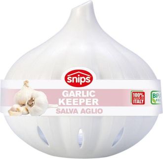 Trade Shop Trade Shop - Recipiente De Pl&aacute;stico Transparente Y Blanco Para Ajos Frescos