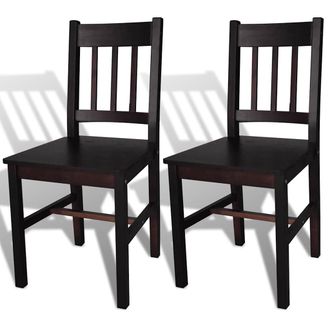 vidaXL Vidaxl - Sillas De Comedor 2 Unidades Madera De Pino Marr&oacute;n Oscuro