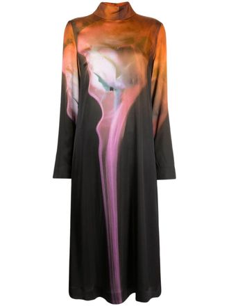 Stine Goya Mille abstract-print midi dress - Brown