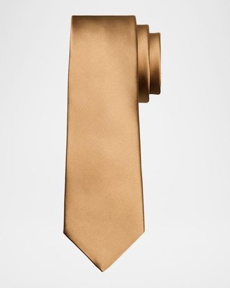 Saint Laurent Men & apos;s Solid Silk Satin Tie