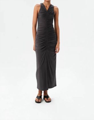 Maria Cher Ceibo Francine Midi Dress In Charcoal