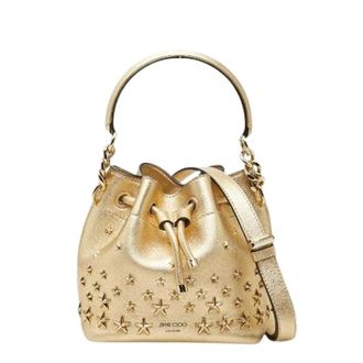 Jimmy Choo London Pre-owned Bucket Bags, female, Yellow, Size: ONE SIZE Pre-owned Bon Bon Star Studs Leather 2way Bag