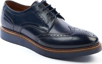Base London Joe Leren Heren Marineblauwe Brogues Schoenen