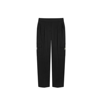 Luisa Cerano Straight Broeken - Dames - Straight fit broeken - Zwart - 2XL - Leer - Broeken