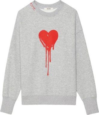 Zadig&Voltaire Felpa Oscar Flowing Heart - - Sweatshirts & Hoodies - Donna - Grigio - S