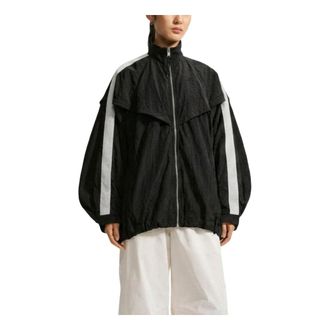 Nike (WMNS) Nike Sportswear Wide Lantern Cut Track Jacket Asia Sizing Black Sail IM8166-010