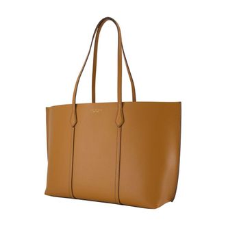 Tory Burch Womens Perry Tote Brown Cowhide