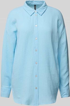 Vero Moda Loose Fit Hemdbluse aus reiner Baumwolle Modell NATALI NIA in Hellblau, Gr&ouml;&szlig;e L