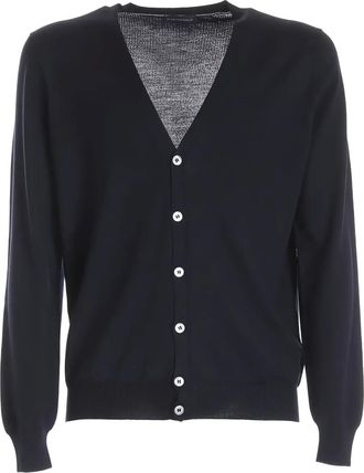 Paolo Fiorillo V-neck button cardigan - men - Virgin Wool - 56 - Black