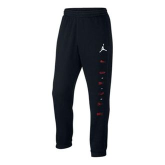 Nike Jordan logo printed casual slim sports pants Black 726922-010