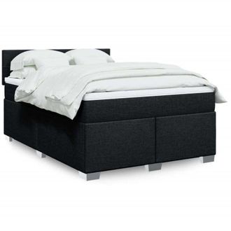 vidaXL Cama Box Spring Con Colch&oacute;n Tela Negro 140x190 Cm Vidaxl