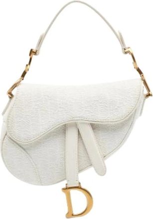 Dior Pre-owned Saddle Schoudertas - Dames - Vintage Schoudertas - Wit - ONE Size - Leer - Vintage