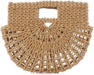 Adornia Straw Arc Clutch in Brown at Nordstrom Rack
