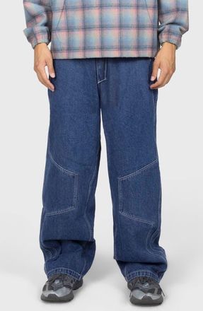 Pleasures Position Baggy Fit Wide Leg Jeans in Indigo at Nordstrom, Size 30
