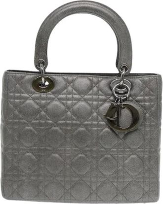 Dior Pre-owned Vintage Handtas - Dames - Vintage Handtas - Grijs - ONE Size - Leer - Vintage