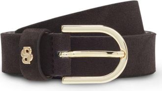 BOSS Suede belt with Double B monogram