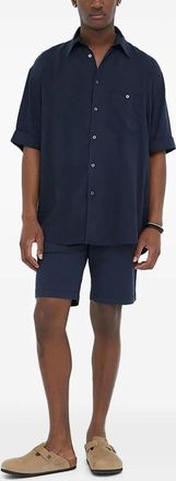 Drykorn Camicia a maniche corte con taschino - Blu