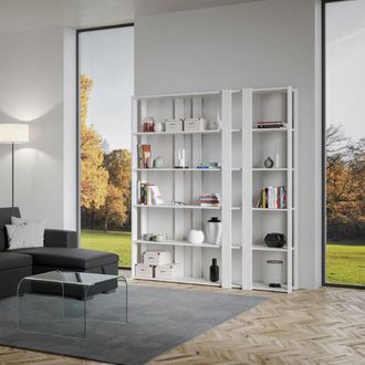 Itamoby Librer&iacute;a De Pared 6 Estantes Blanca Dise&ntilde;o Moderno Casa Oficina Kato E