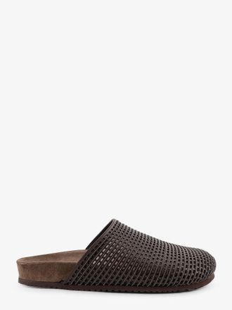 Brunello Cucinelli Sandali in pelle con dettaglio Precious Net - BRUNELLO CUCINELLI - gender_Woman