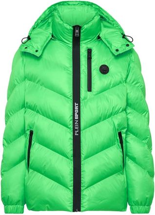 Plein Sport Jassen, Heren, Groen, 2Xl, Nylon, Nylon Puffer Jacket Tiger