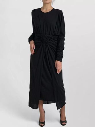 Dolce & Gabbana wool long-sleeve wrap midi dress