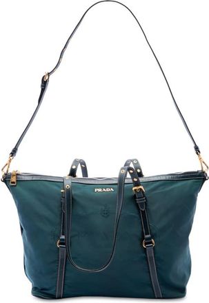 Prada Pre-owned Prada Saffiano Trimmed Tessuto Satchel Ladies UYYS3GHU86WY0LII