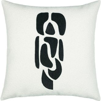 Elaine Smith Resonate Hand Applique Velvet & Boucle Indoor & Outdoor Woven Accent Pillow in Charcoal at Nordstrom, Size 20X20
