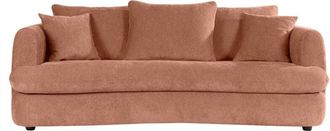Miliboo Sof&aacute; Desenfundable De 3-4 Plazas Dise&ntilde;o De Haba En Tela De Terciopelo Efecto Terracota Sacha