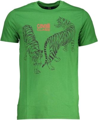 Cavalli Crew Neck T-shirt - Heren - T-shirts - Groen - 2XL - Tops