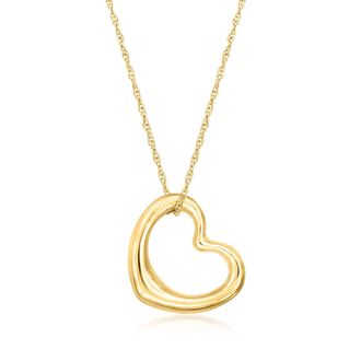 Ross-Simons Italian 14kt Yellow Gold Heart Pendant Necklace