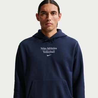 Nike Mens Volleyball Pullover Hoodie in Blue | APS546NAVB-CNV