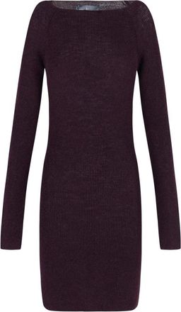 Cortana Alpaca Merino Mini Jurk - Dames - Kleedjes - Paars - S - Wol - Kleedjes