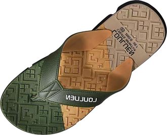 Generic 2026 Mens Slippers Foreign Trade Flip Flops for Men Beach Summer Non Slip External Wearing with Toe (Green, 7.5)