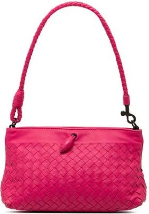 Bottega Veneta Pre-owned Geweven Schoudertas - Dames - Vintage Schoudertas - Roze - ONE Size - Leer - Vintage