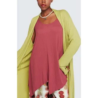 Luukaa D'Celli Thorne Wrinkled Viscose Jersey Top in Dry Rose at Nordstrom, Size 12