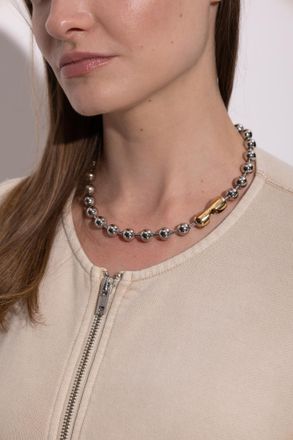 Maison Margiela Brass Necklace, Womens, Silver