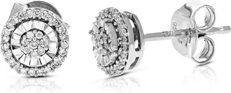 Vir Jewels 1/8 cttw Lab Grown Diamond Composite Earrings in Sterling Silver With Push Backs For Women