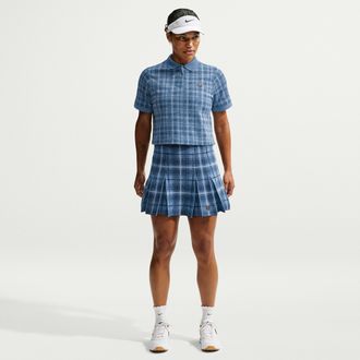 Nike Womens Fairway Fresh Plaid Golf Sweater Skirt in Blue | IQ2699-486
