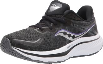 Saucony Womens Omni 20 Running Shoe, Black/White, 4.5 UK